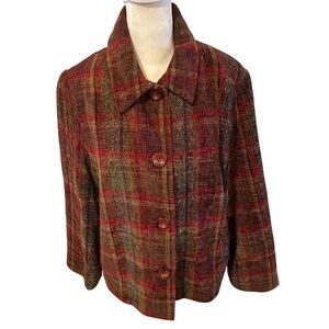 Weave of the Irish Tartan Inspired Plaid Jacket Sz M Handcrafted Fits M-L